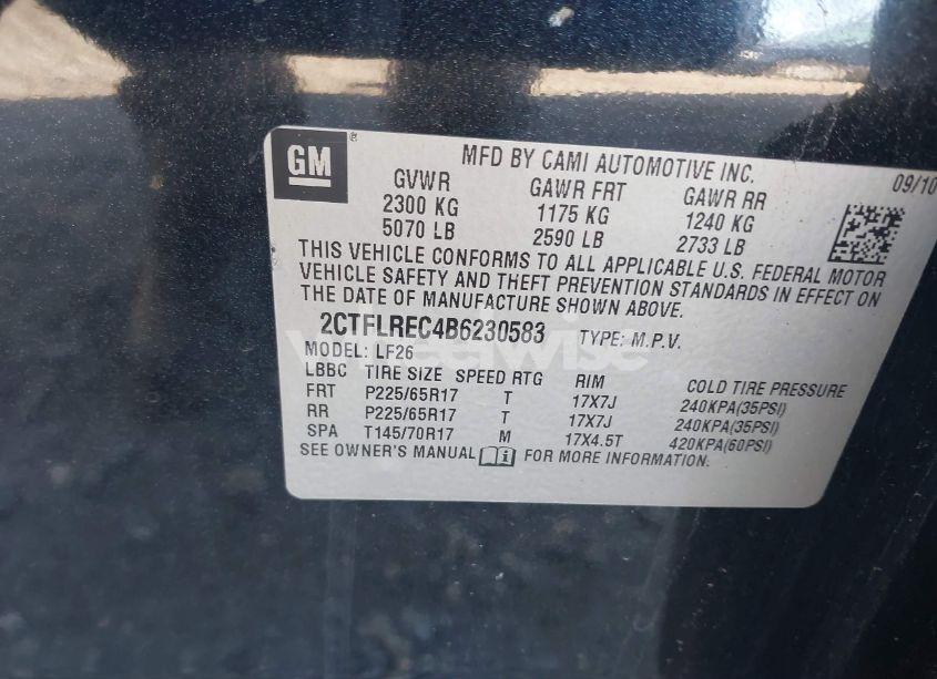 Photo 9 of 2011 Gmc Terrain SLE-1 (VIN 2CTFLREC4B6230583)