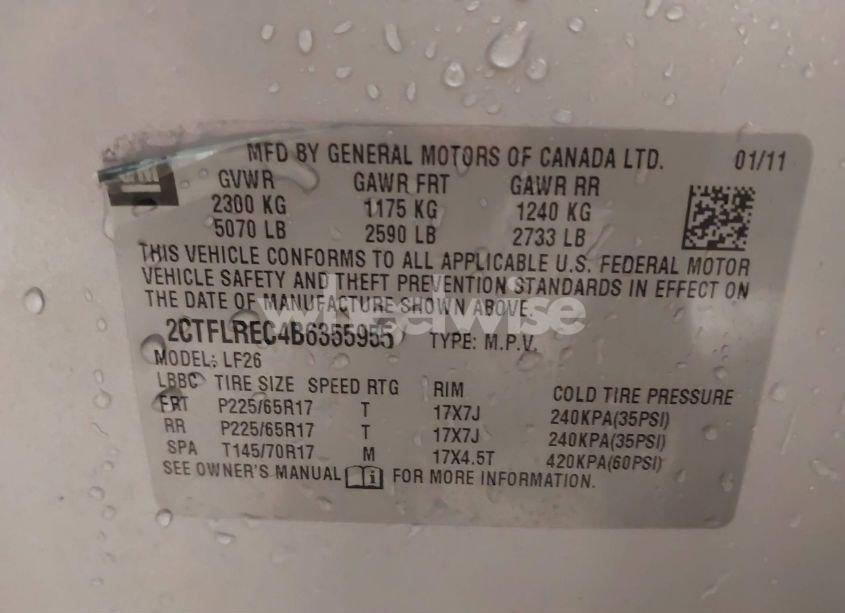 Photo 9 of 2011 Gmc Terrain SLE-1 (VIN 2CTFLREC4B6355955)