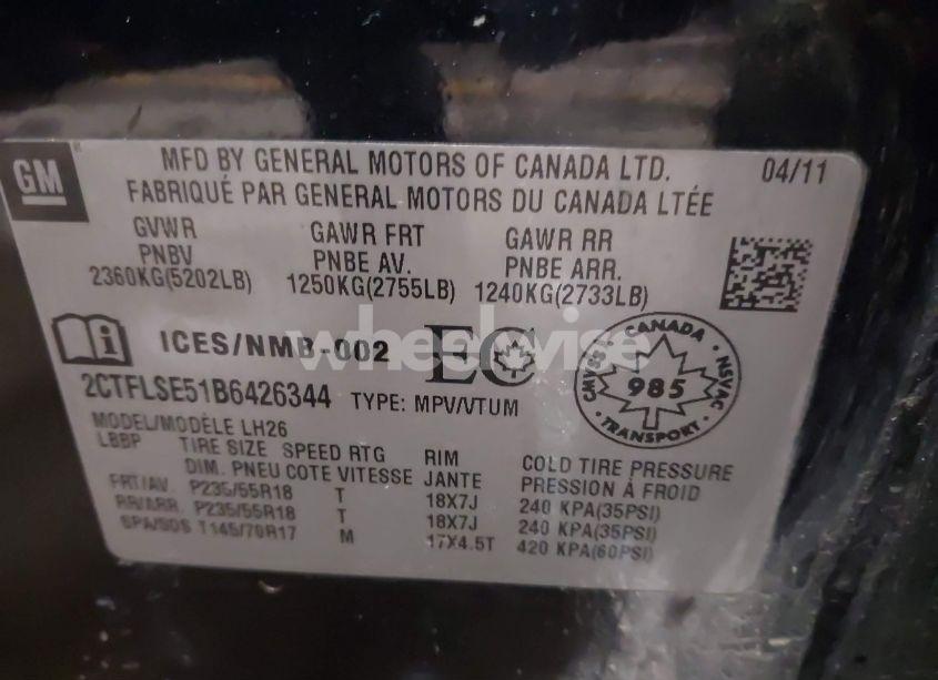 Photo 9 of 2011 Gmc Terrain SLE-2 (VIN 2CTFLSE51B6426344)