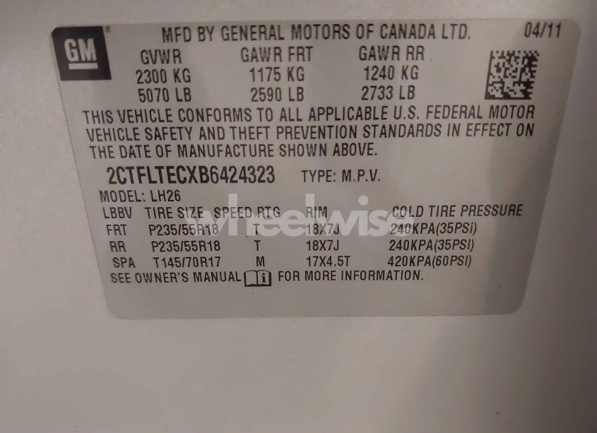 Photo 9 of 2011 Gmc Terrain SLE-2 (VIN 2CTFLTECXB6424323)