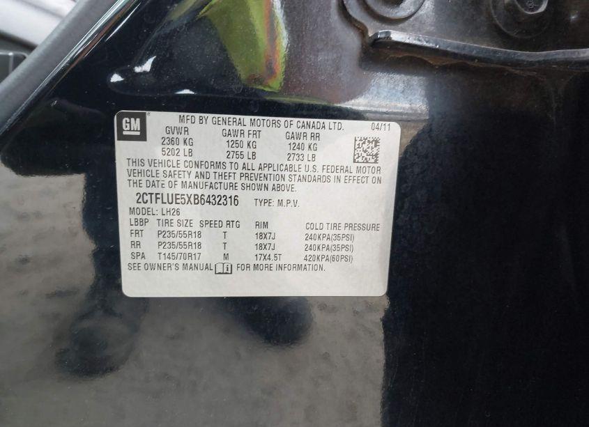 Photo 9 of 2011 Gmc Terrain SLT-1 (VIN 2CTFLUE5XB6432316)