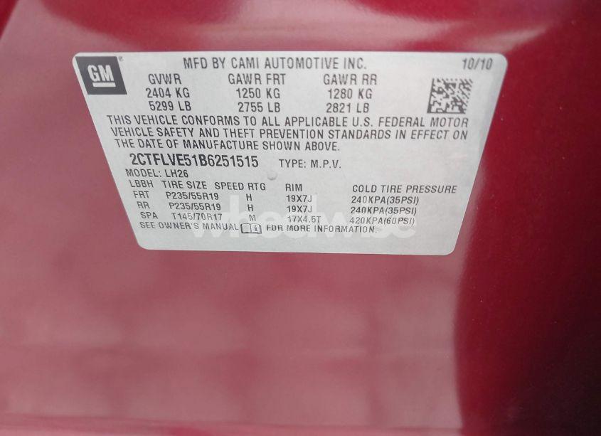 Photo 9 of 2011 Gmc Terrain SLT-1 (VIN 2CTFLVE51B6251515)