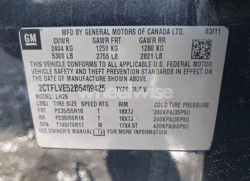 Photo 9 of 2011 Gmc Terrain SLT-1 (VIN 2CTFLVE52B6409425)