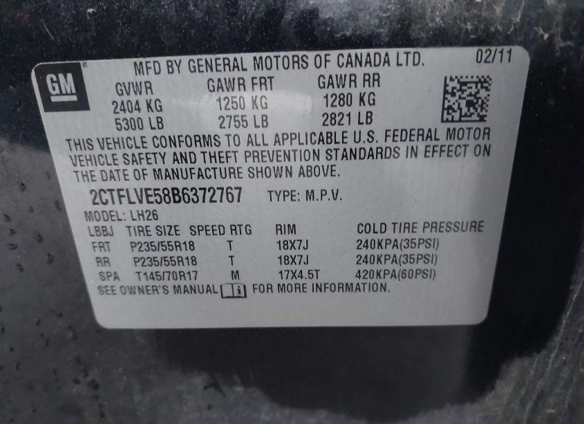 Photo 9 of 2011 Gmc Terrain SLT-1 (VIN 2CTFLVE58B6372767)