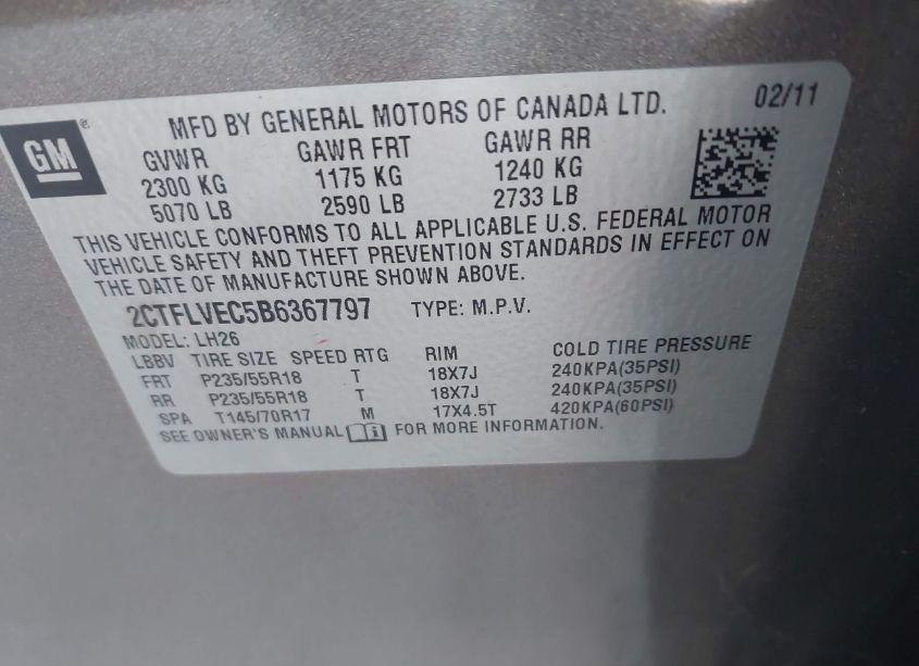 Photo 9 of 2011 Gmc Terrain SLT-1 (VIN 2CTFLVEC5B6367797)