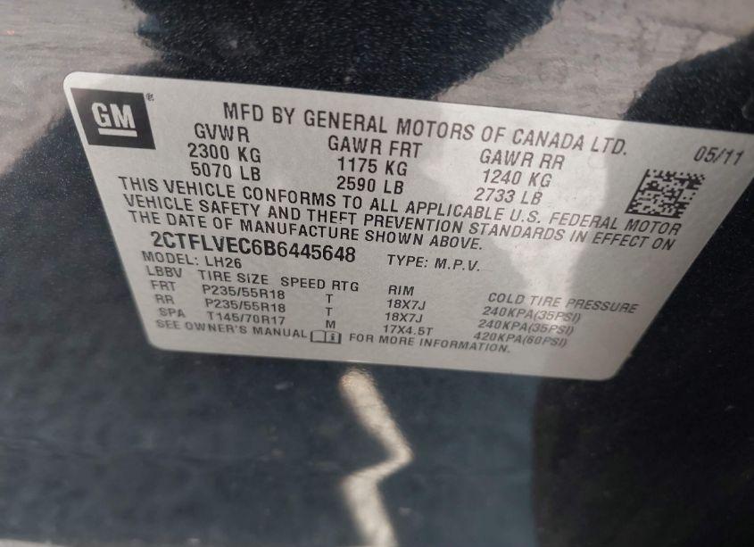 Photo 9 of 2011 Gmc Terrain SLT-1 (VIN 2CTFLVEC6B6445648)