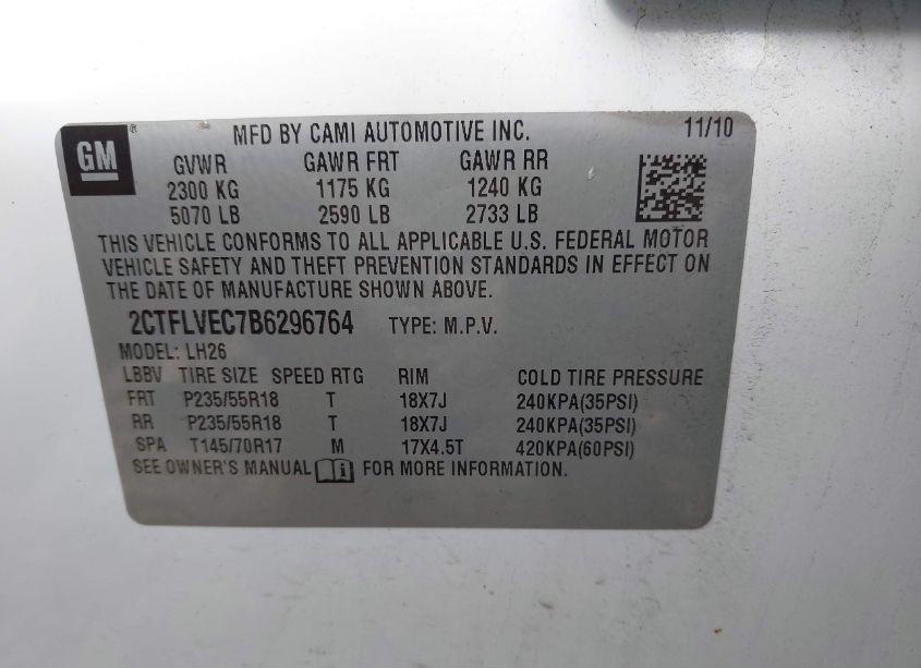 Photo 9 of 2011 Gmc Terrain SLT-1 (VIN 2CTFLVEC7B6296764)