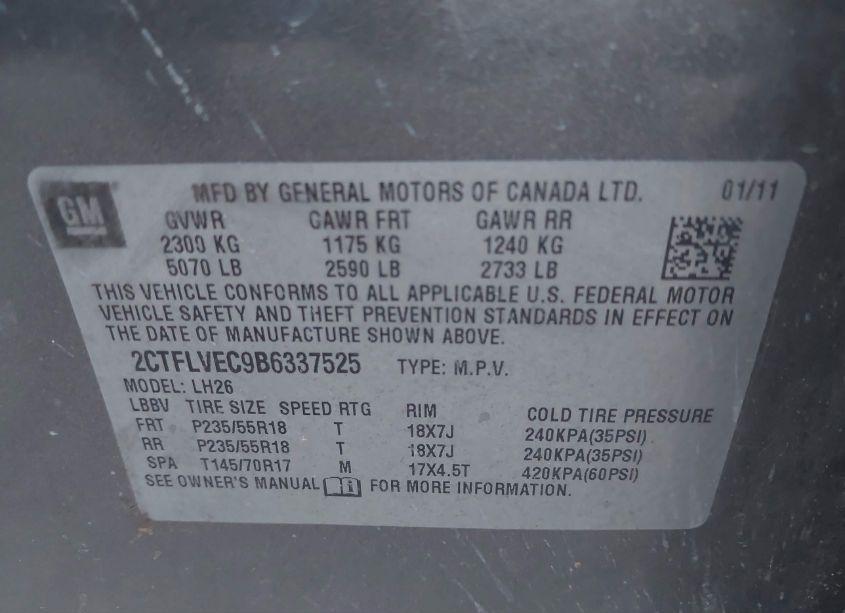 Photo 9 of 2011 Gmc Terrain SLT-1 (VIN 2CTFLVEC9B6337525)