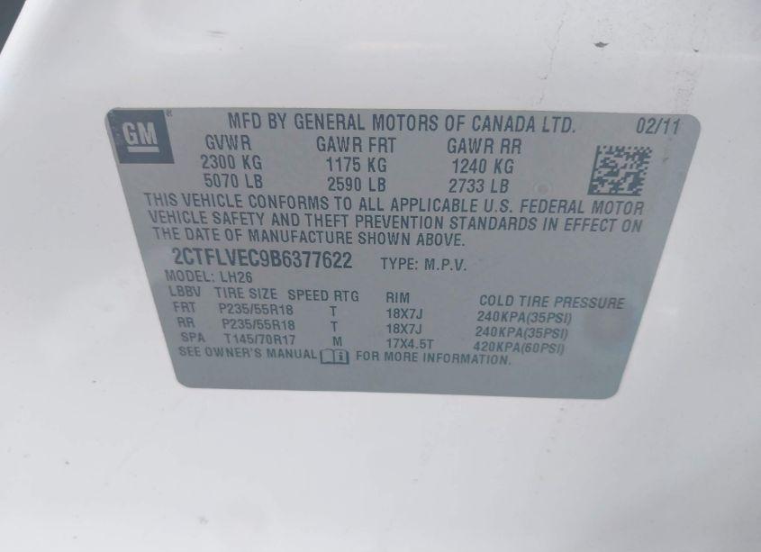 Photo 9 of 2011 Gmc Terrain SLT-1 (VIN 2CTFLVEC9B6377622)