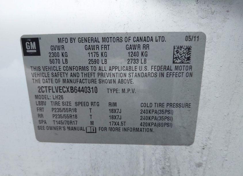 Photo 9 of 2011 Gmc Terrain SLT-1 (VIN 2CTFLVECXB6440310)