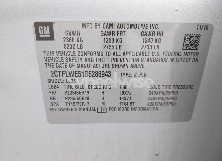 Photo 9 of 2011 Gmc Terrain SLT-2 (VIN 2CTFLWE51B6288943)