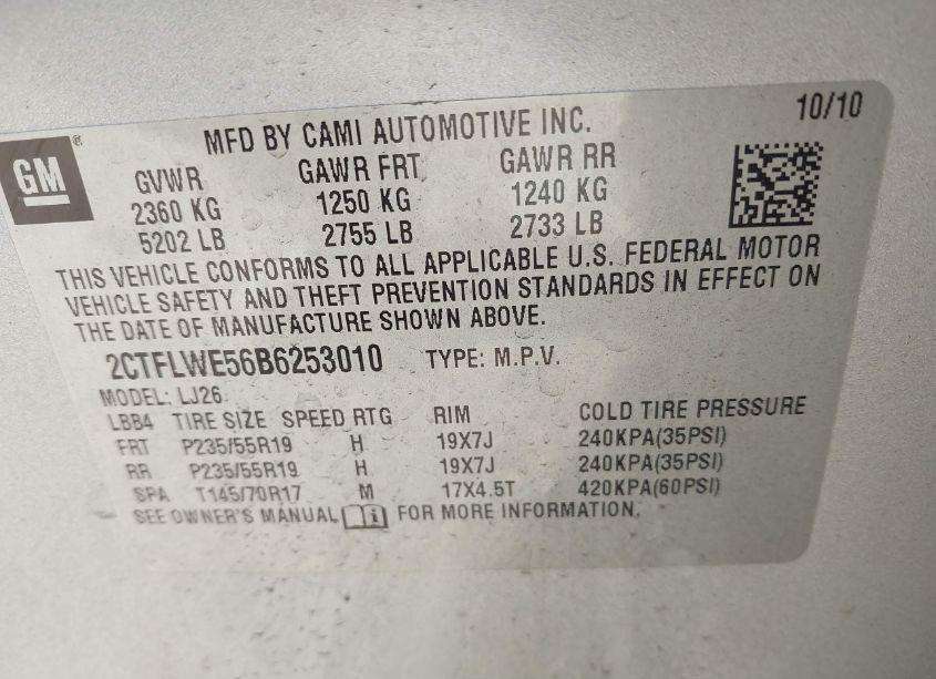 Photo 9 of 2011 Gmc Terrain SLT-2 (VIN 2CTFLWE56B6253010)