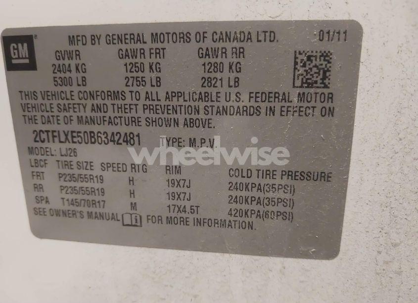 Photo 9 of 2011 Gmc Terrain SLT-2 (VIN 2CTFLXE50B6342481)