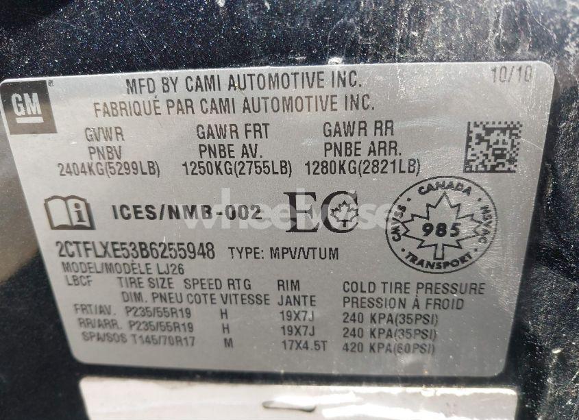 Photo 9 of 2011 Gmc Terrain SLT-2 (VIN 2CTFLXE53B6255948)