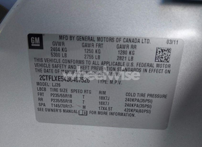 Photo 9 of 2011 Gmc Terrain SLT-2 (VIN 2CTFLXE54B6407526)