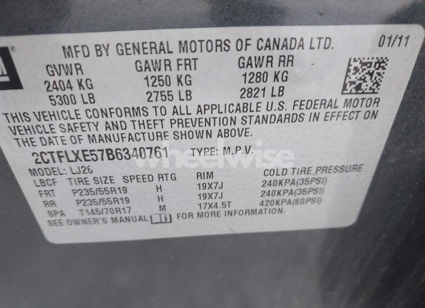 Photo 9 of 2011 Gmc Terrain SLT-2 (VIN 2CTFLXE57B6340761)