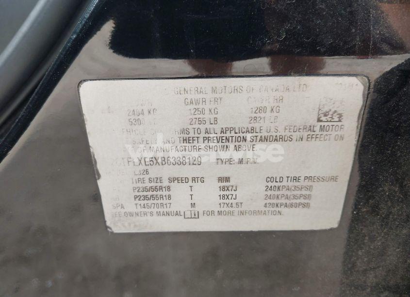 Photo 9 of 2011 Gmc Terrain SLT-2 (VIN 2CTFLXE5XB6338129)