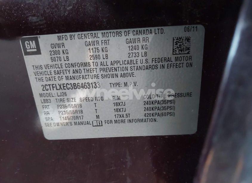 Photo 9 of 2011 Gmc Terrain SLT-2 (VIN 2CTFLXEC3B6463133)