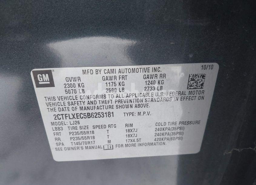 Photo 9 of 2011 Gmc Terrain SLT-2 (VIN 2CTFLXEC5B6253181)
