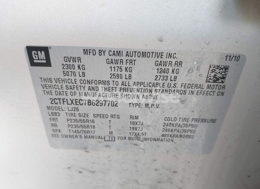 Photo 9 of 2011 Gmc Terrain SLT-2 (VIN 2CTFLXEC7B6297702)