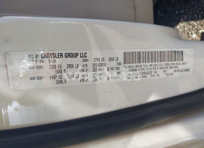 Photo 9 of 2010 Dodge Grand CARAVAN C/V (VIN 2D4CN1AE3AR340235)