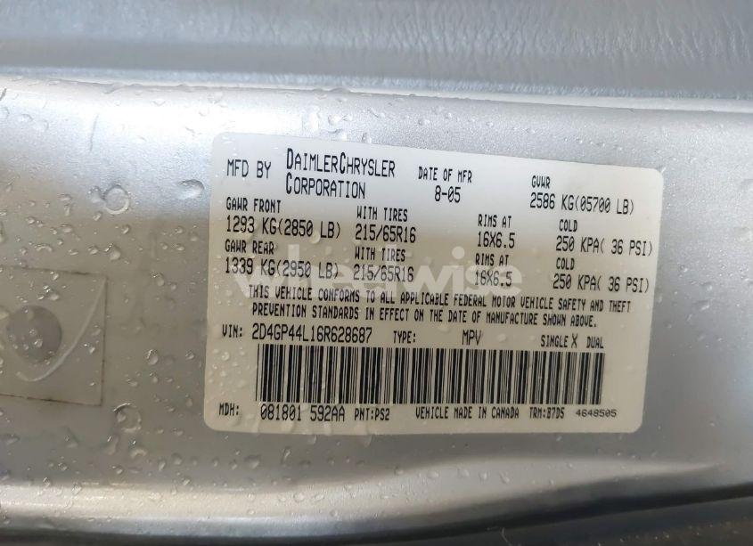 Photo 9 of 2006 Dodge Grand CARAVAN SXT (VIN 2D4GP44L16R628687)