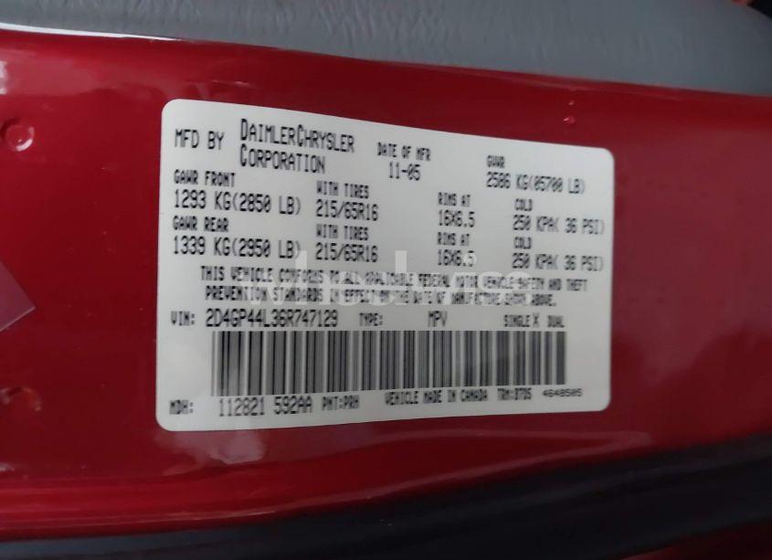 Photo 9 of 2006 Dodge Grand CARAVAN SXT (VIN 2D4GP44L36R747129)