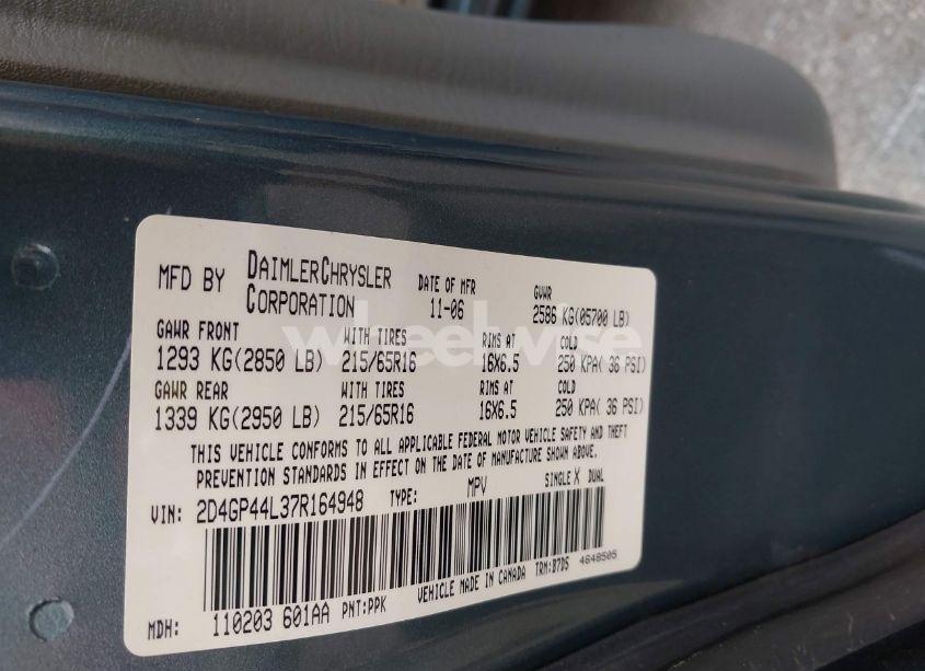 Photo 9 of 2007 Dodge Grand CARAVAN SXT (VIN 2D4GP44L37R164948)