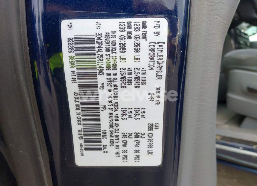 Photo 9 of 2005 Dodge Grand CARAVAN SXT (VIN 2D4GP44L75R114843)