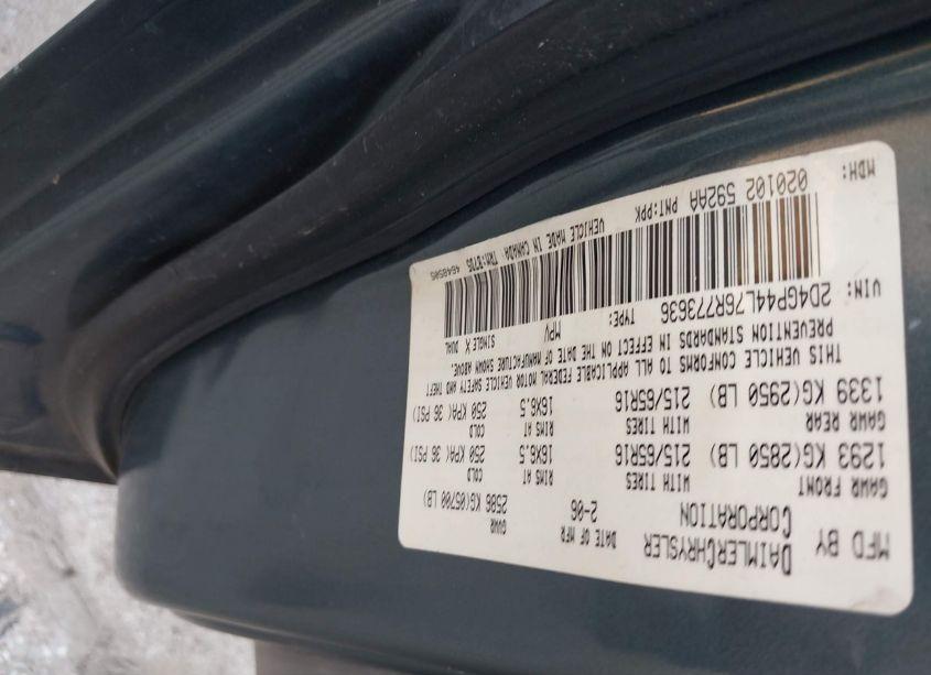 Photo 9 of 2006 Dodge Grand CARAVAN SXT (VIN 2D4GP44L76R773636)
