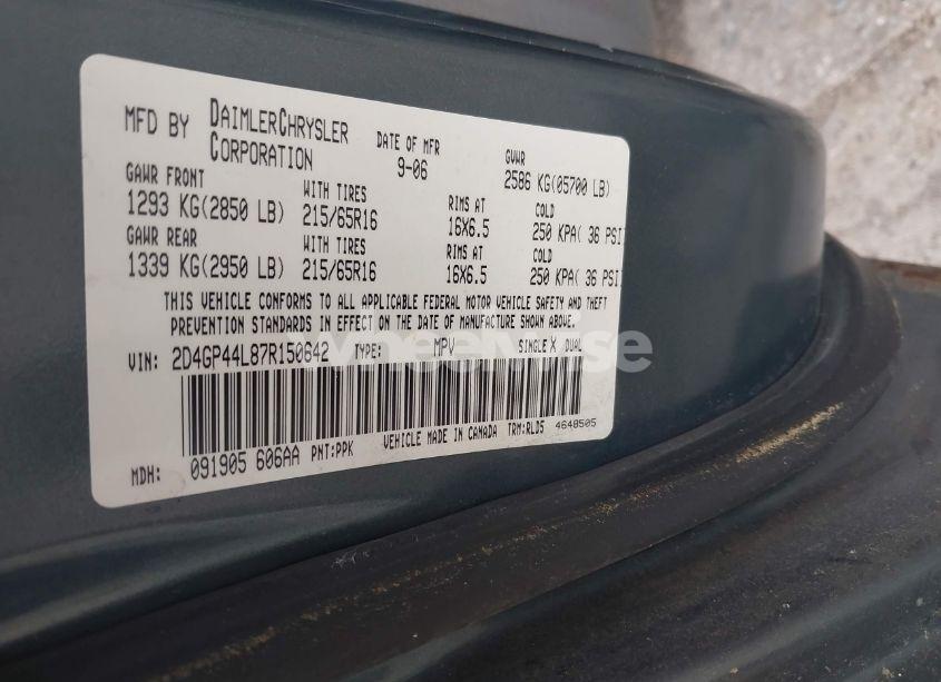 Photo 9 of 2007 Dodge Grand CARAVAN SXT (VIN 2D4GP44L87R150642)