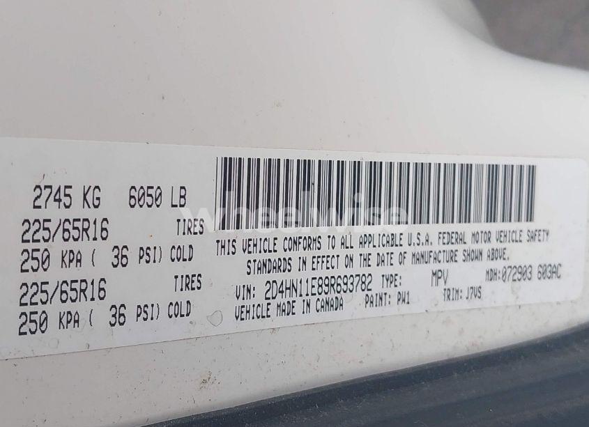 Photo 9 of 2009 Dodge Grand CARAVAN CV (VIN 2D4HN11E89R693782)