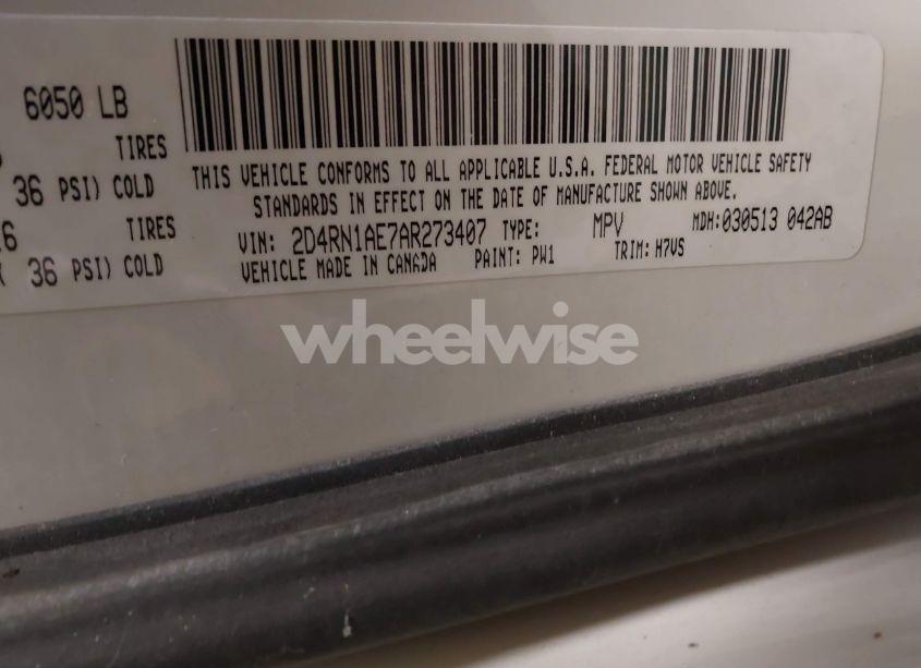 Photo 9 of 2010 Dodge Grand CARAVAN C/V (VIN 2D4RN1AE7AR273407)