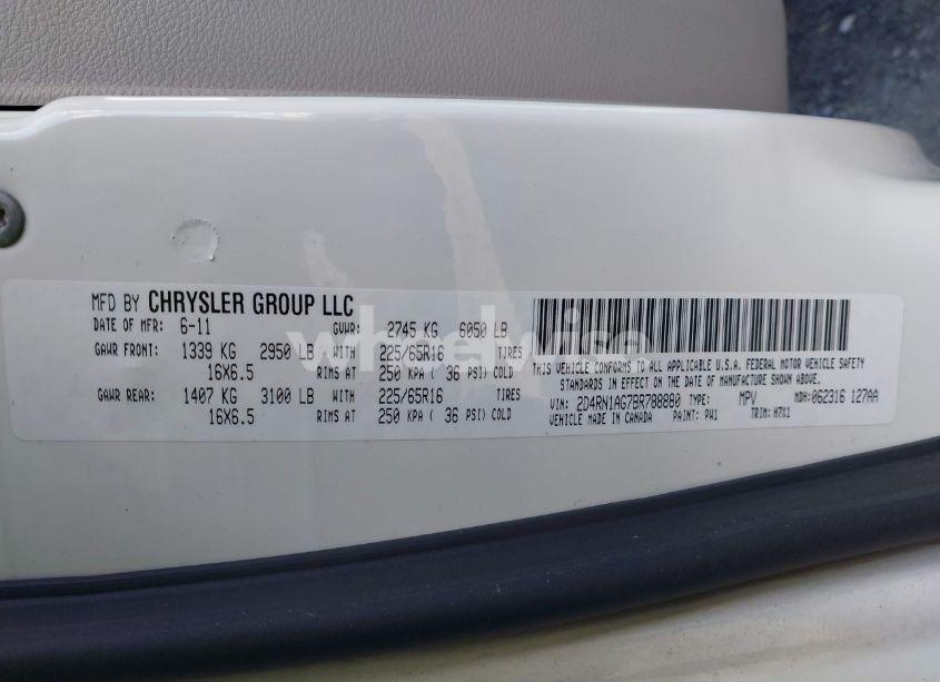 Photo 9 of 2011 Dodge Grand CARAVAN C/V (VIN 2D4RN1AG7BR788880)