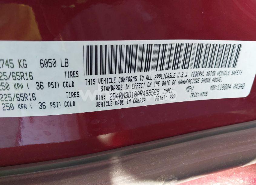 Photo 9 of 2010 Dodge Grand CARAVAN HERO (VIN 2D4RN3D10AR489569)