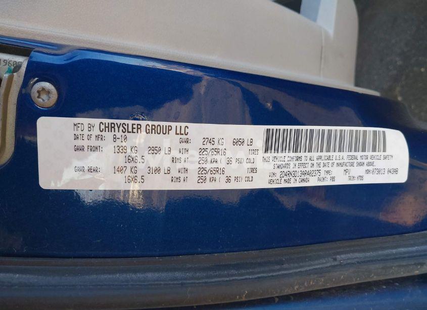 Photo 9 of 2010 Dodge Grand CARAVAN HERO (VIN 2D4RN3D13AR402375)