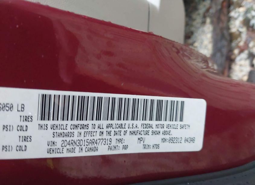 Photo 9 of 2010 Dodge Grand CARAVAN HERO (VIN 2D4RN3D15AR477319)