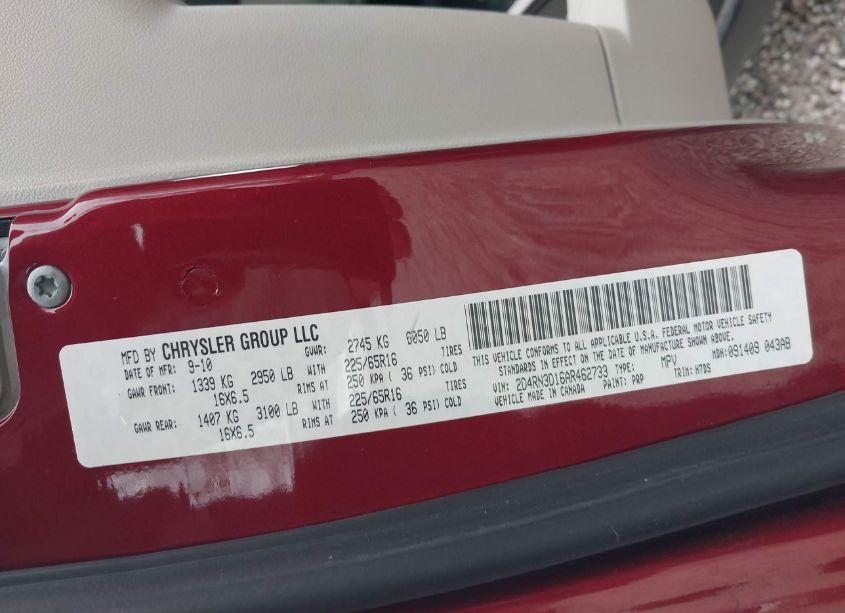 Photo 9 of 2010 Dodge Grand CARAVAN HERO (VIN 2D4RN3D16AR462733)