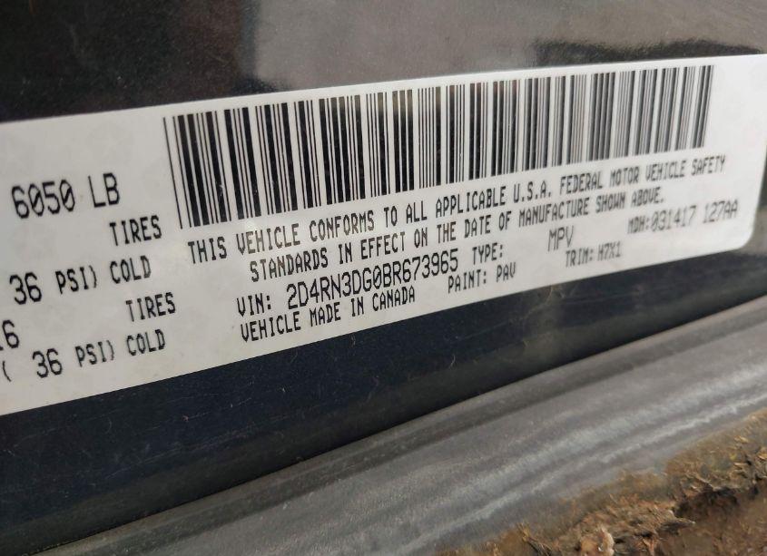 Photo 9 of 2011 Dodge Grand CARAVAN MAINSTREET (VIN 2D4RN3DG0BR673965)