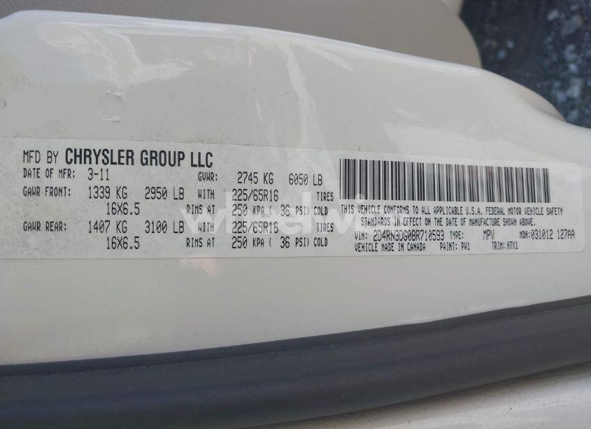 Photo 9 of 2011 Dodge Grand CARAVAN MAINSTREET (VIN 2D4RN3DG0BR710593)