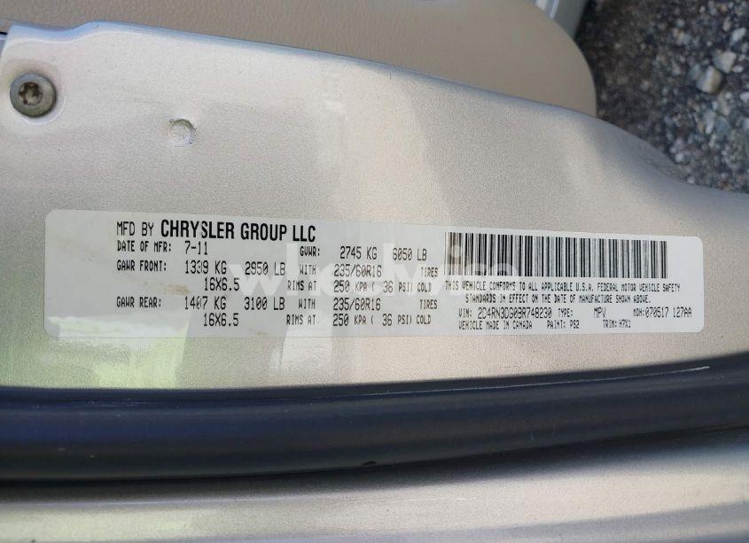 Photo 9 of 2011 Dodge Grand CARAVAN MAINSTREET (VIN 2D4RN3DG0BR748230)