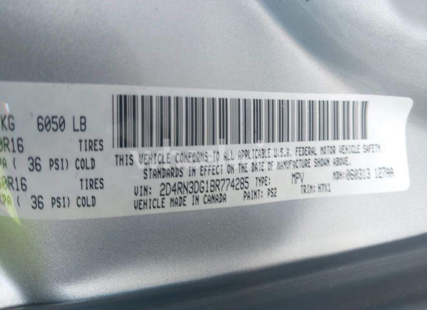 Photo 9 of 2011 Dodge Grand CARAVAN MAINSTREET (VIN 2D4RN3DG1BR774285)