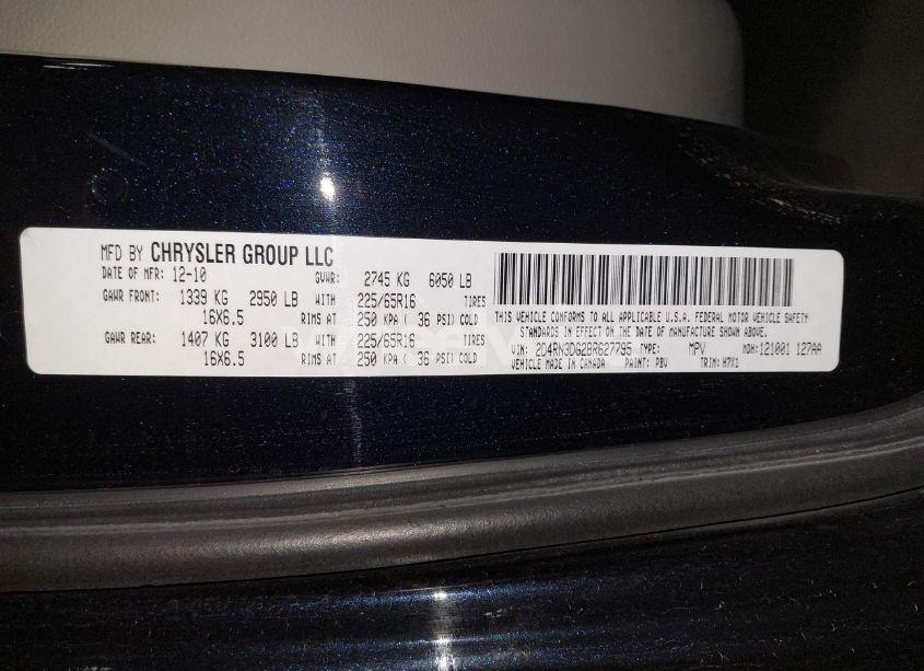 Photo 9 of 2011 Dodge Grand CARAVAN MAINSTREET (VIN 2D4RN3DG2BR627795)