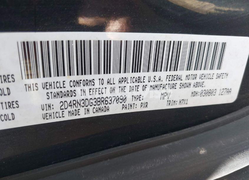 Photo 9 of 2011 Dodge Grand CARAVAN MAINSTREET (VIN 2D4RN3DG3BR637090)