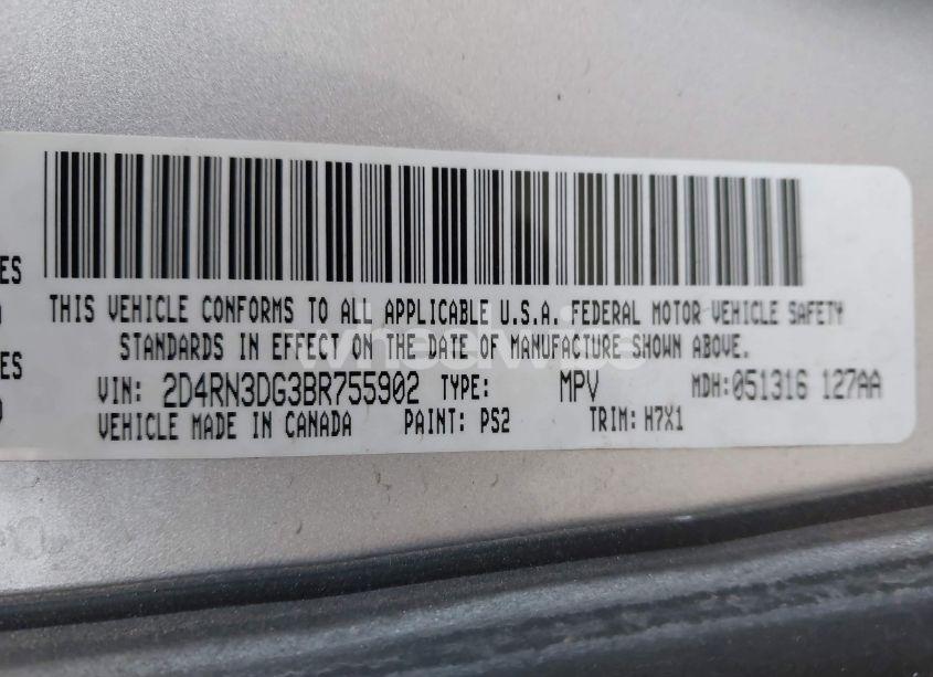 Photo 9 of 2011 Dodge Grand CARAVAN MAINSTREET (VIN 2D4RN3DG3BR755902)