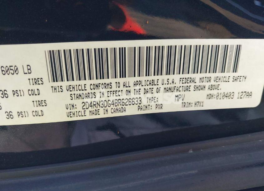 Photo 9 of 2011 Dodge Grand CARAVAN MAINSTREET (VIN 2D4RN3DG4BR626633)