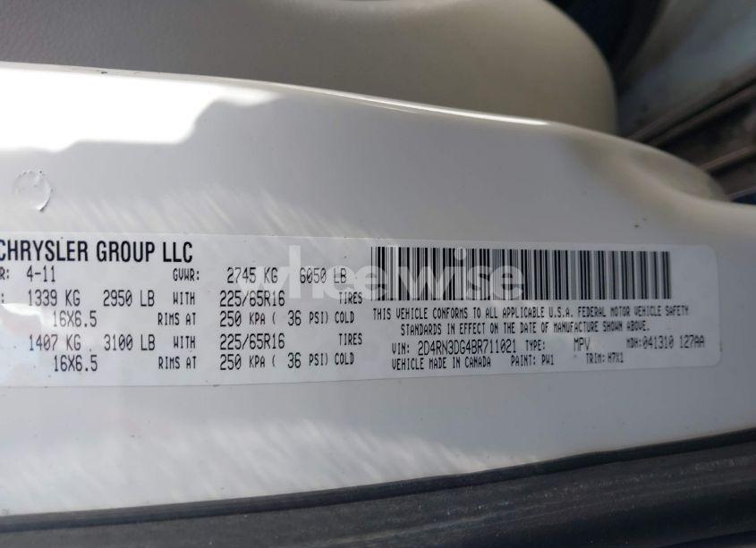 Photo 9 of 2011 Dodge Grand CARAVAN MAINSTREET (VIN 2D4RN3DG4BR711021)