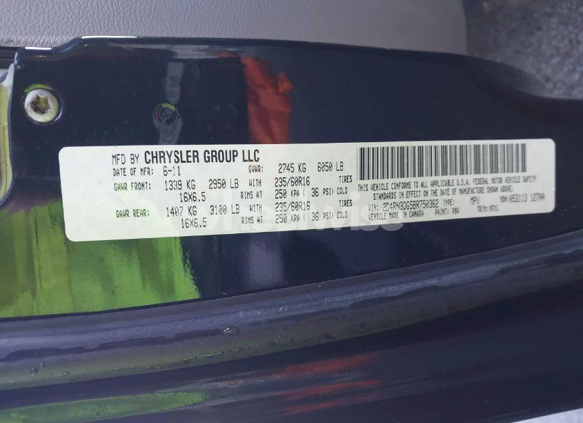Photo 9 of 2011 Dodge Grand CARAVAN MAINSTREET (VIN 2D4RN3DG5BR750362)