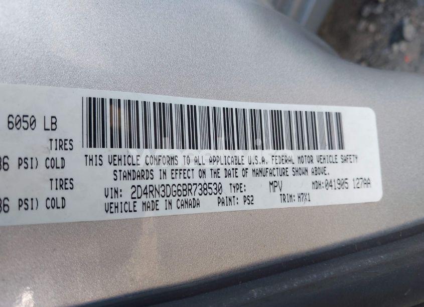 Photo 9 of 2011 Dodge Grand CARAVAN MAINSTREET (VIN 2D4RN3DG6BR738530)