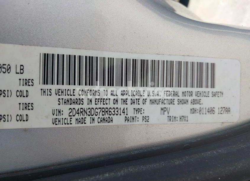 Photo 9 of 2011 Dodge Grand CARAVAN MAINSTREET (VIN 2D4RN3DG7BR633141)